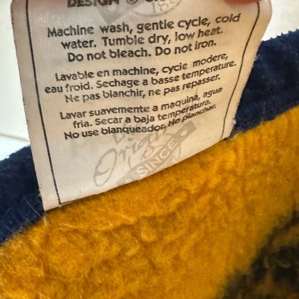 Vintage Biederlack Celestial Zodiac Sun Moon Stars Throw Blanket Blue Gold USA